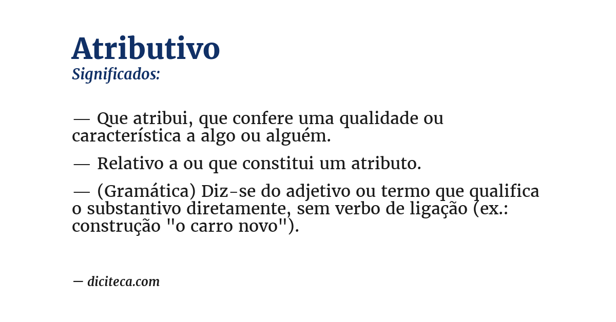 Significado de atributivo