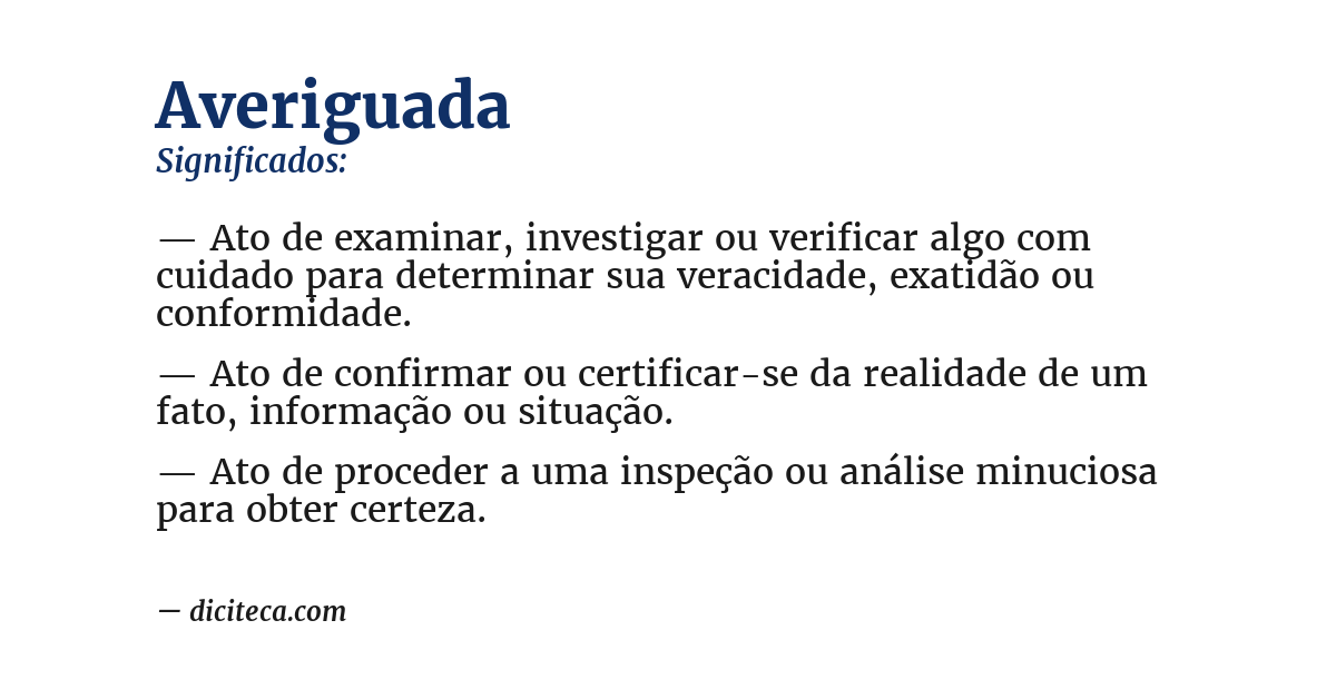 Significado de averiguada