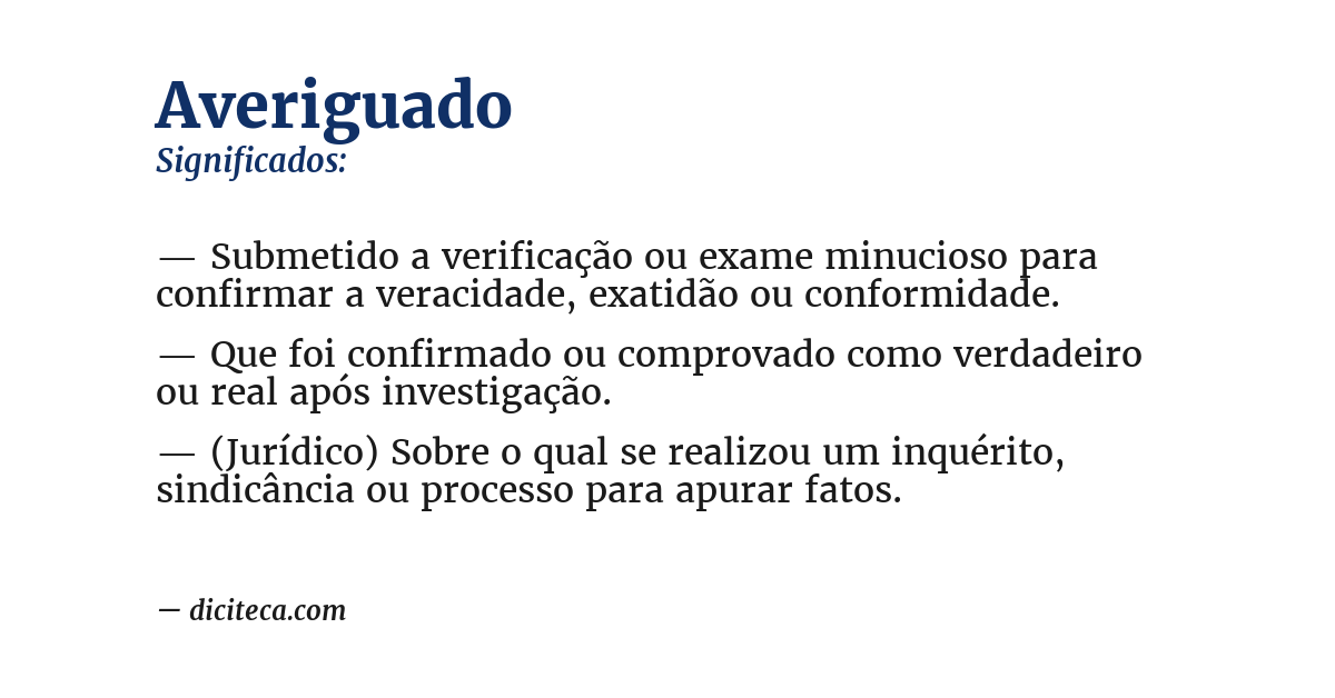 Significado de averiguado
