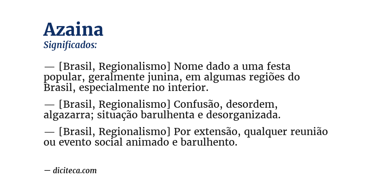 Significado de azaina