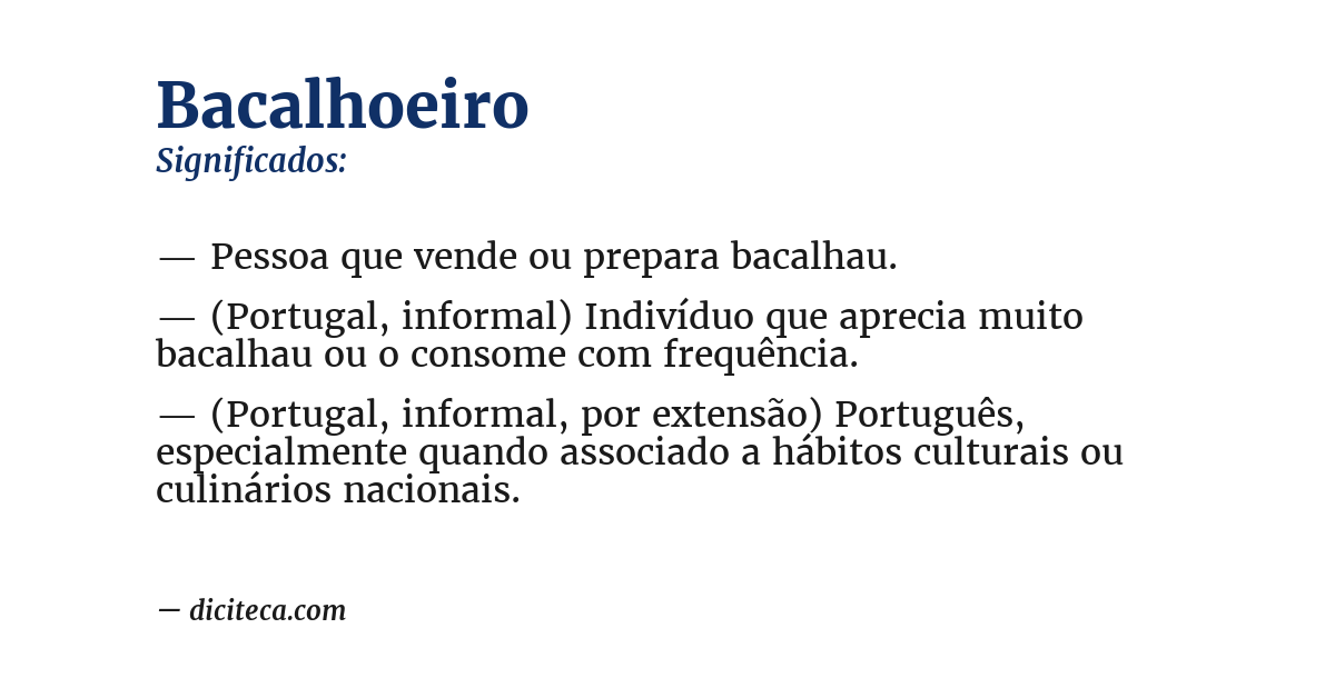 Significado de bacalhoeiro
