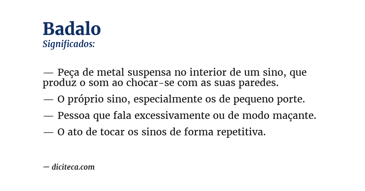 Significado de badalo