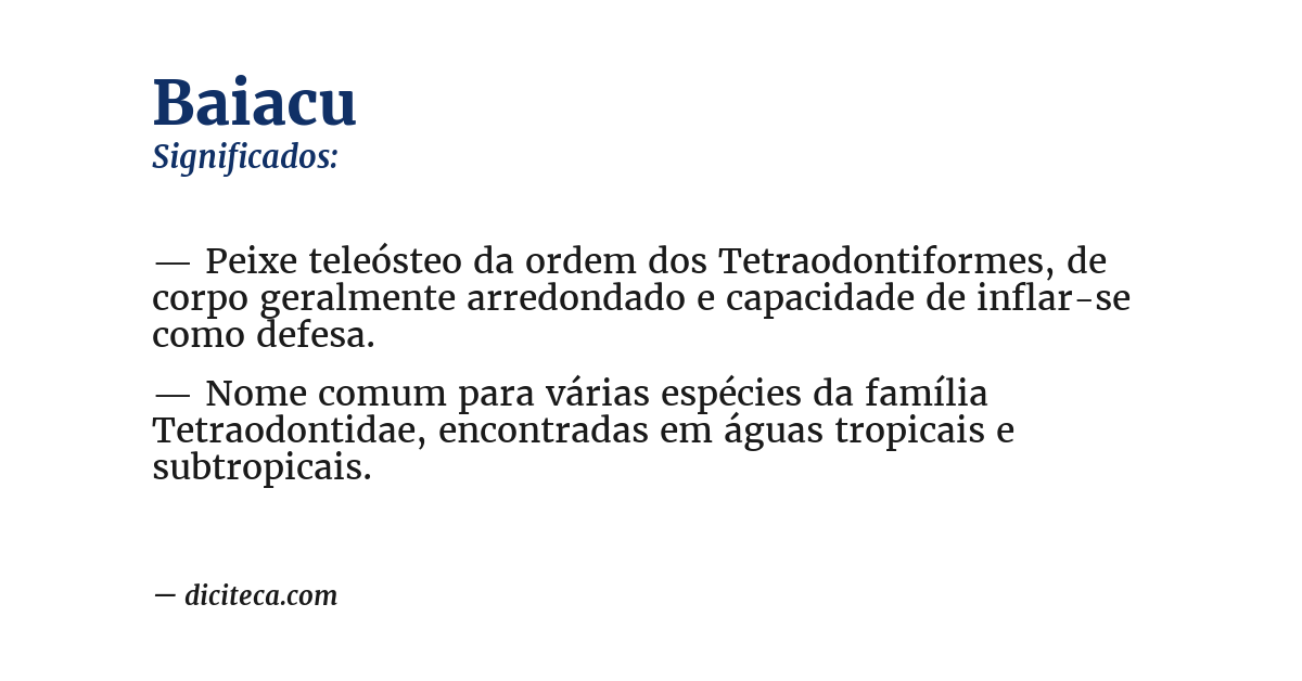 Significado de baiacu