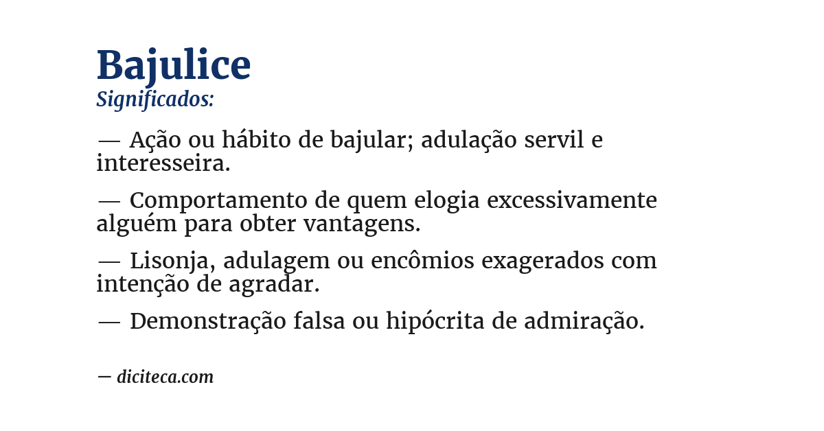 Significado de bajulice