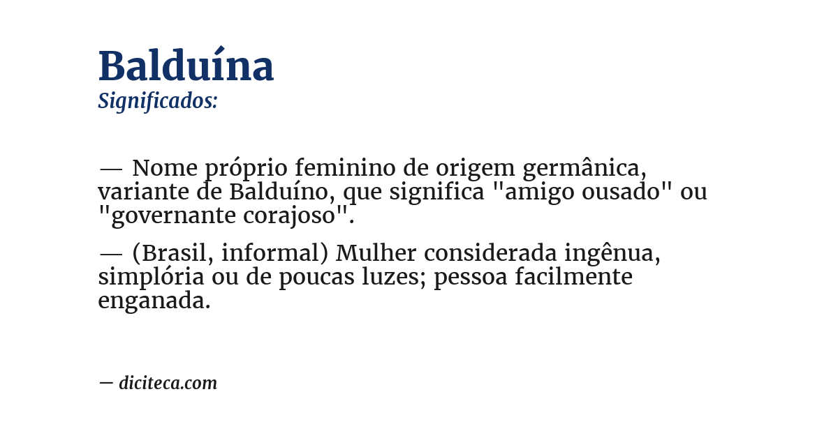 Significado de balduína
