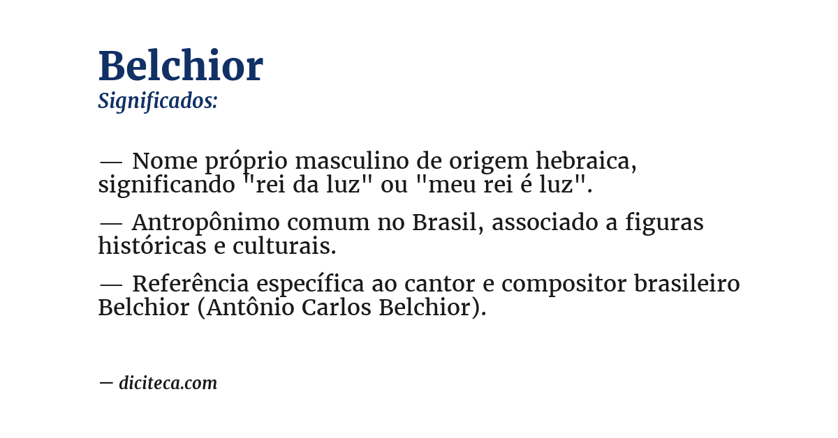 Significado de belchior