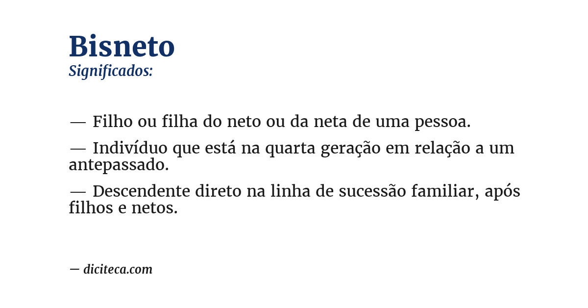 Significado de bisneto