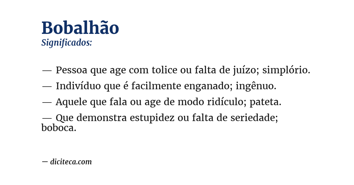Significado de bobalhão