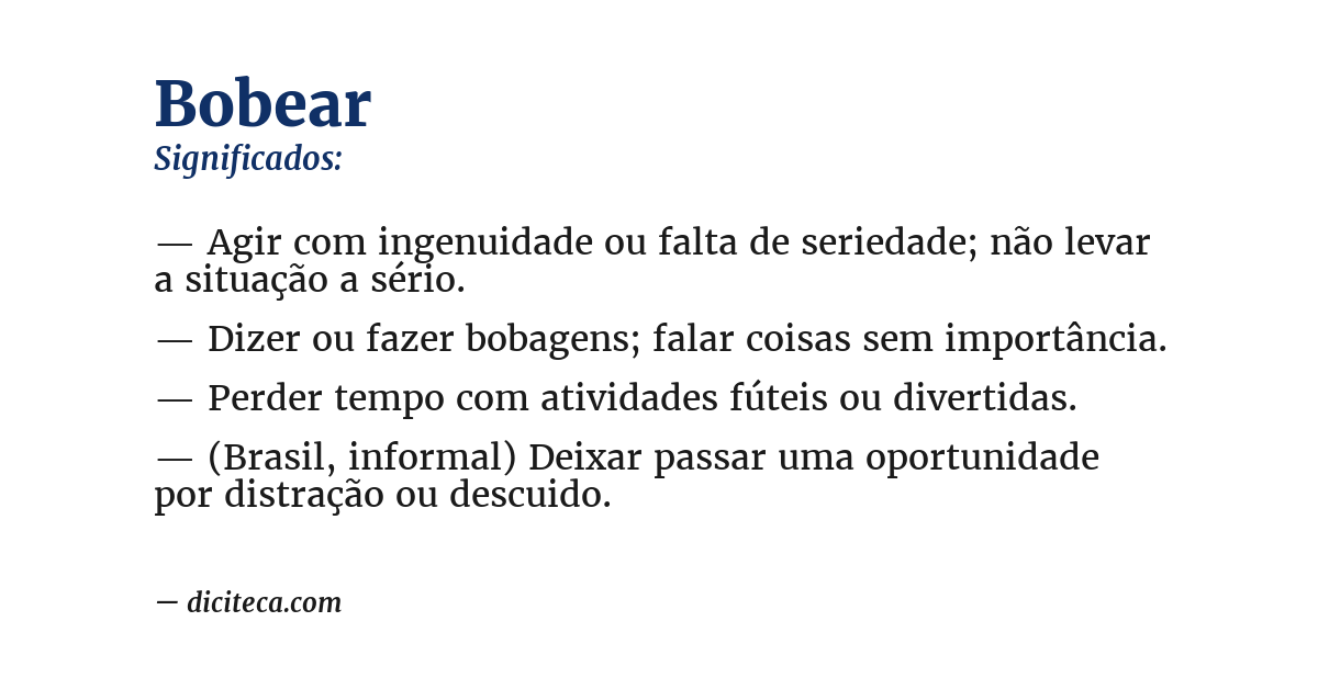 Significado de bobear