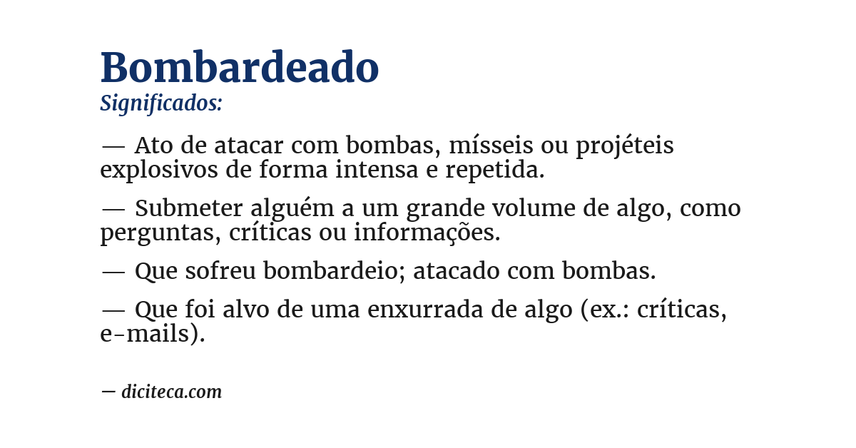Significado de bombardeado