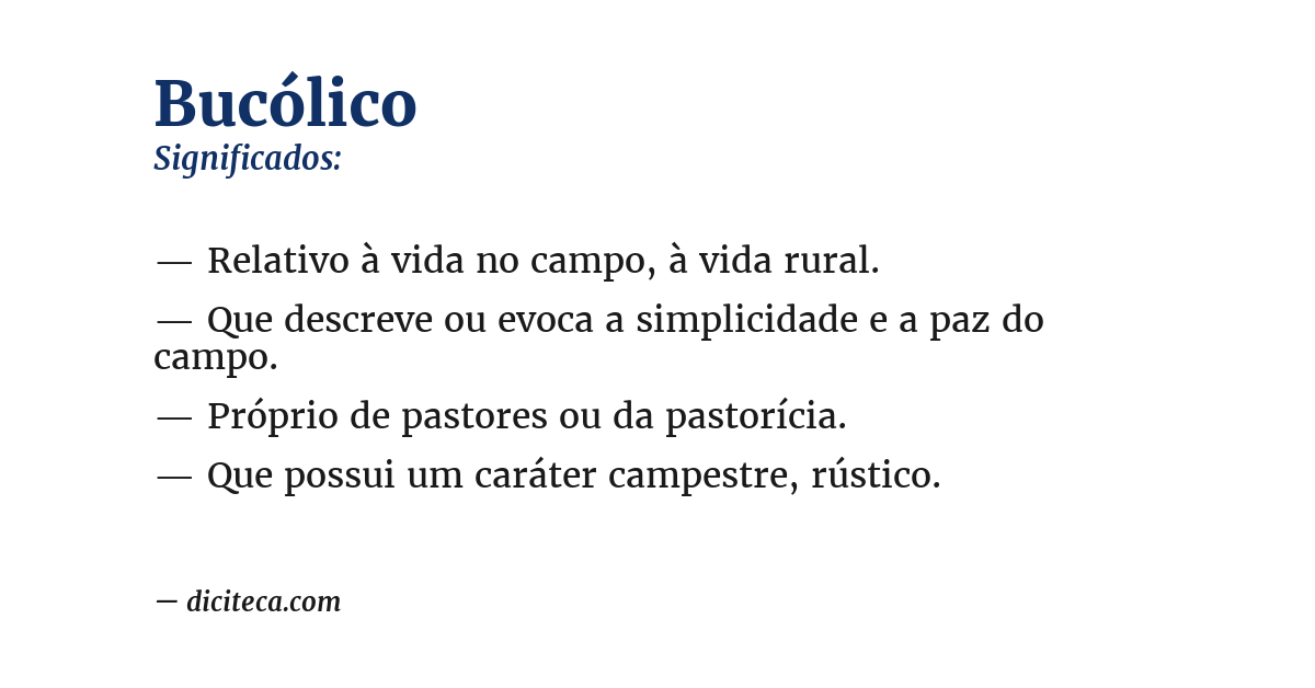 Significado de bucólico