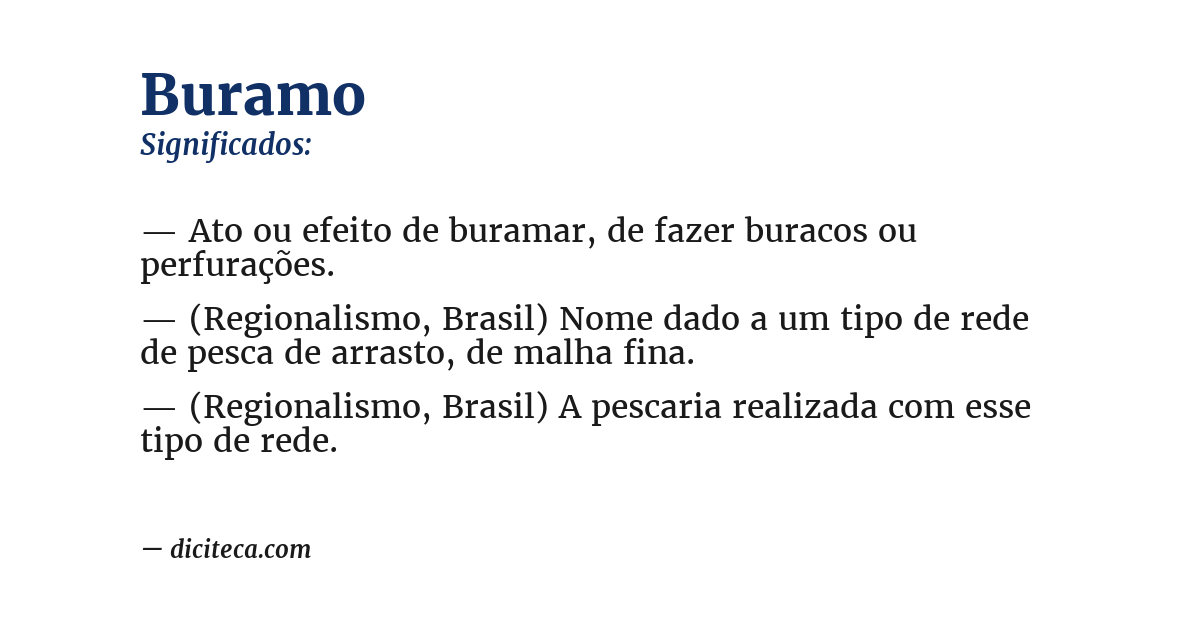 Significado de buramo