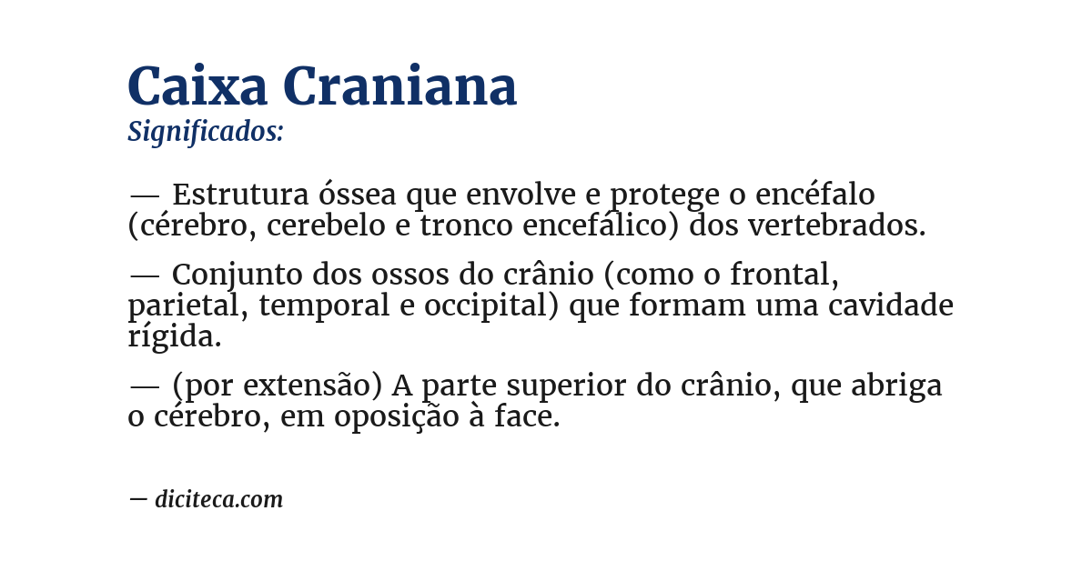 Significado de caixa craniana
