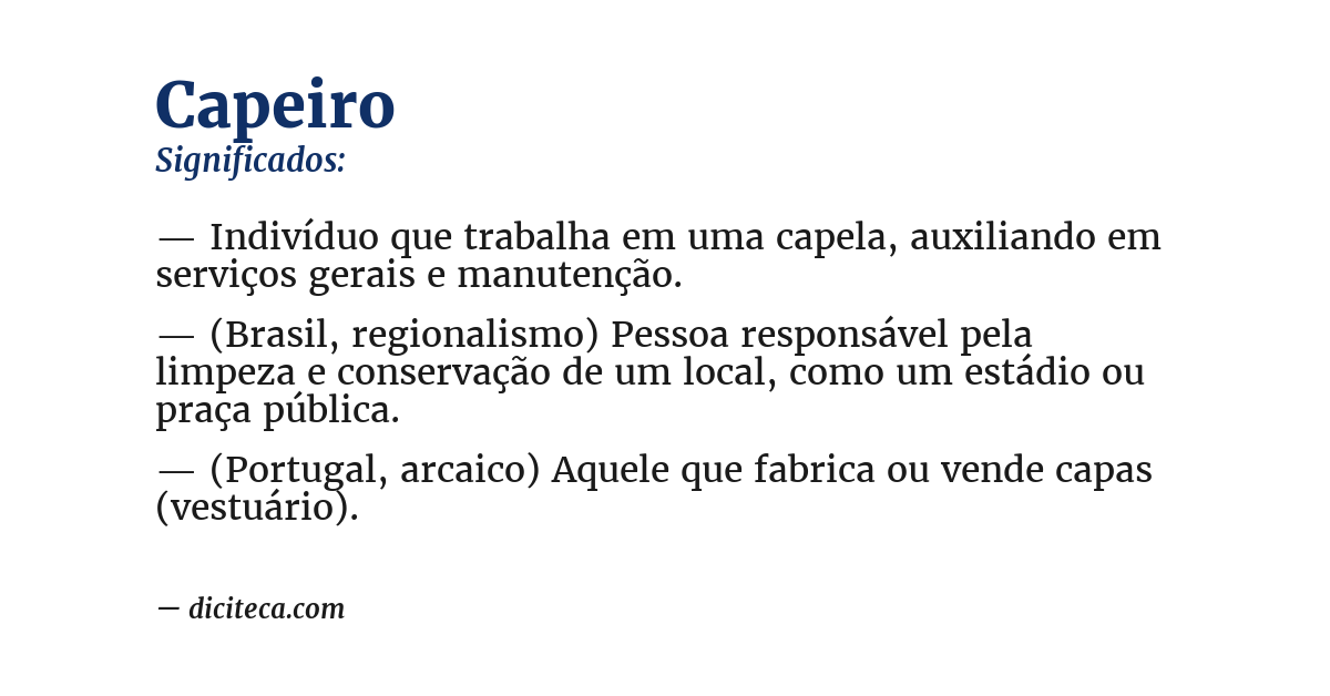 Significado de capeiro