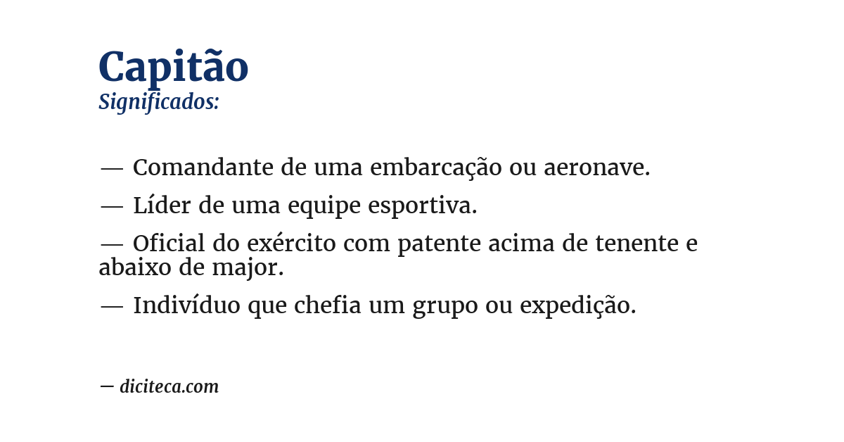 Significado de capitão