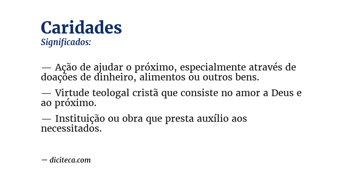 Significado de caridades