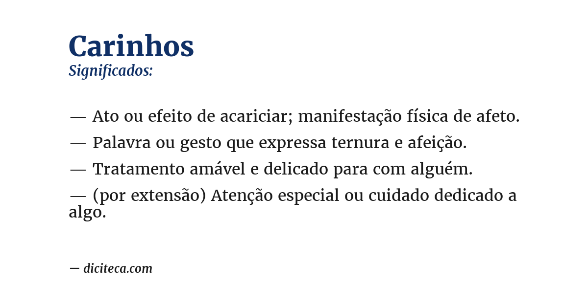 Significado de carinhos