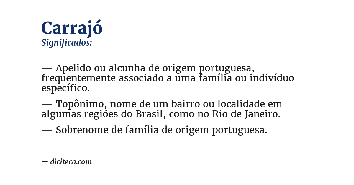 Significado de carrajó