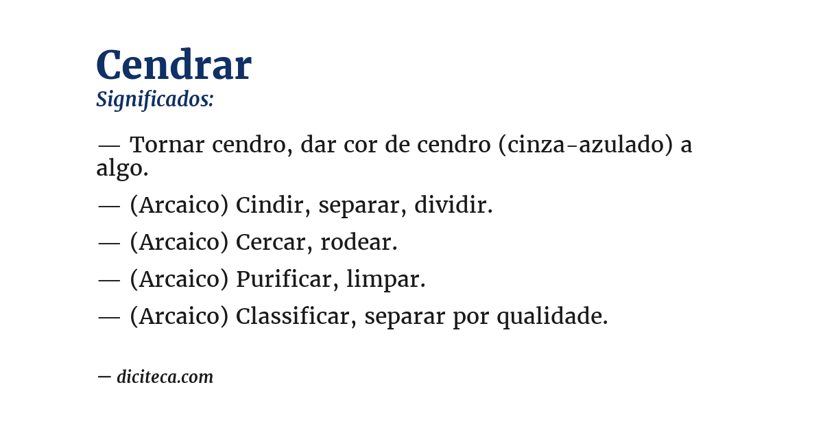 Significado de cendrar