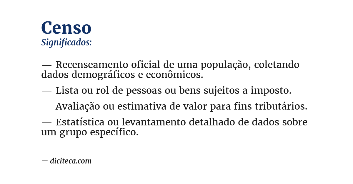 Significado de censo