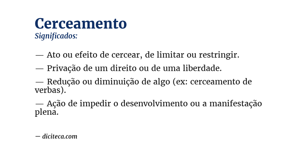 Significado de cerceamento