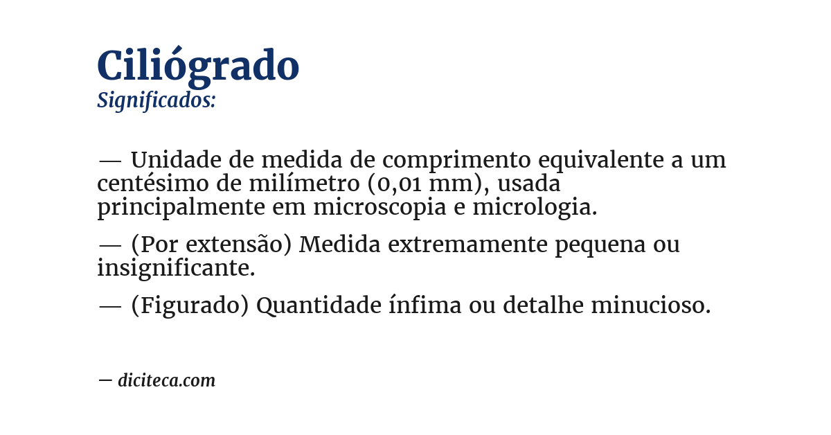Significado de ciliógrado