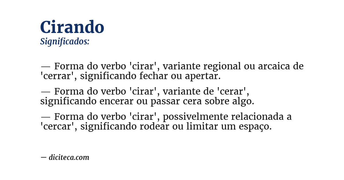 Significado de cirando