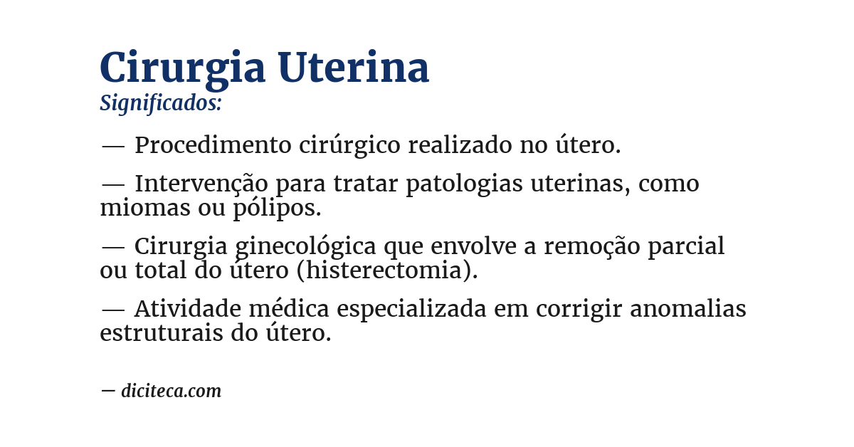 Significado de cirurgia uterina