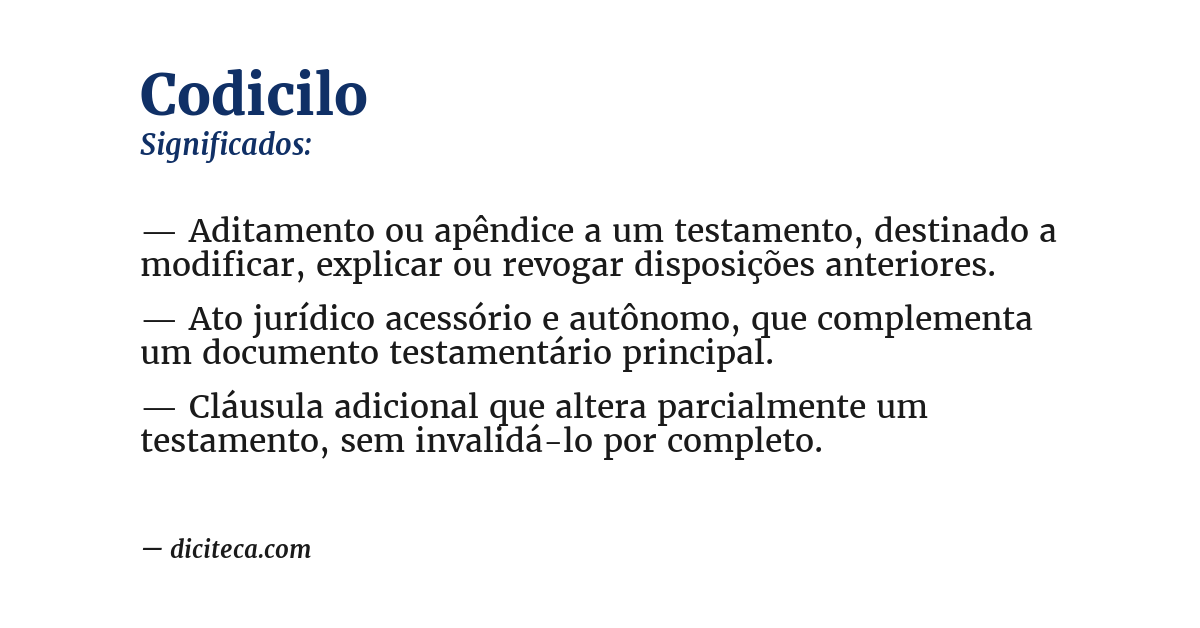 Significado de codicilo