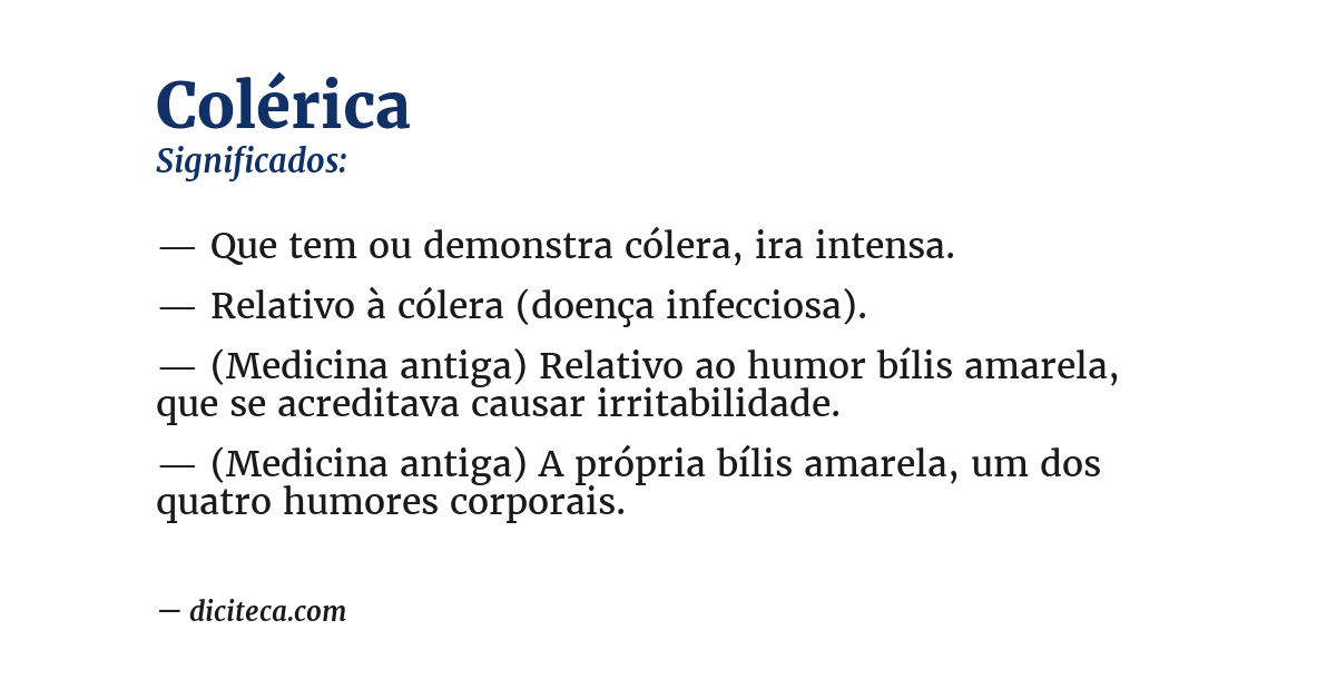 Significado de colérica