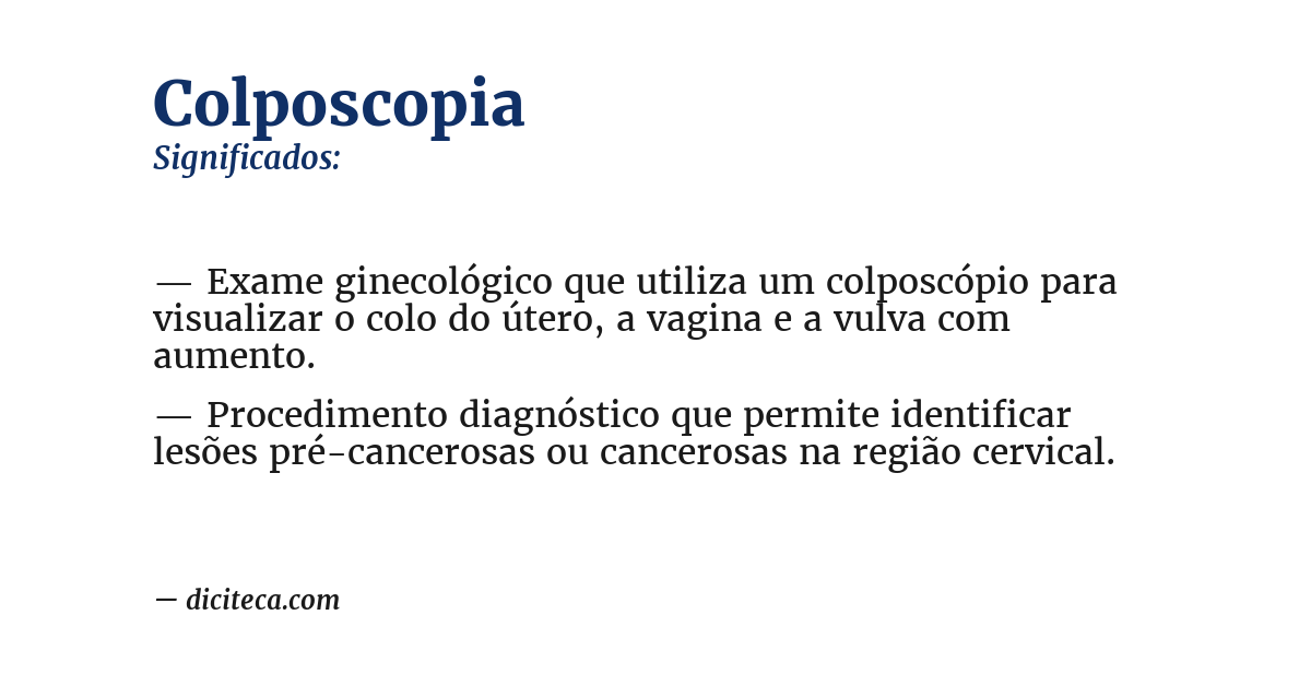 Significado de colposcopia