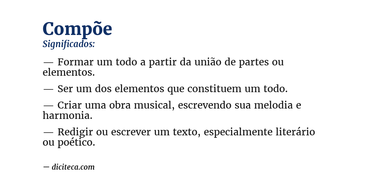 Significado de compõe