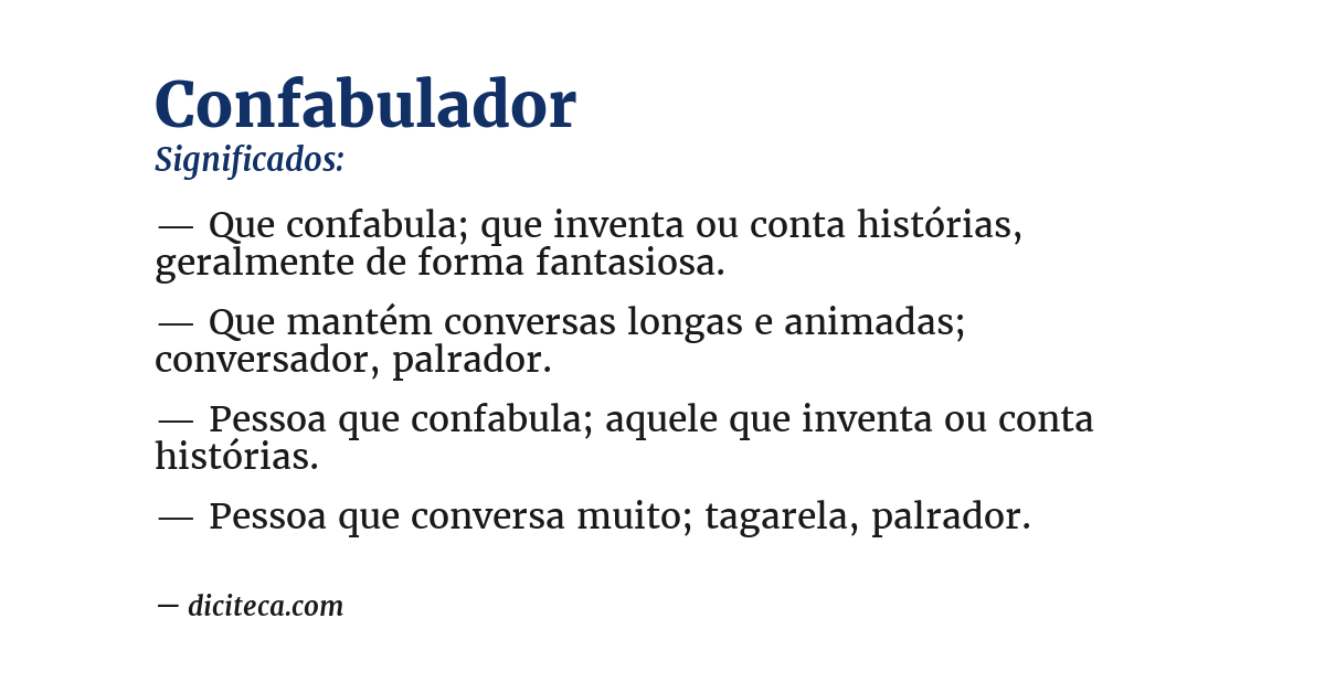 Significado de confabulador