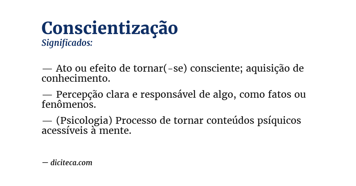 Significado de conscientização