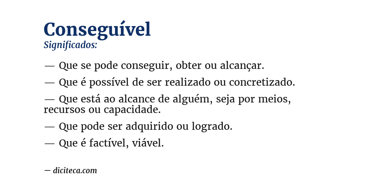 Significado de conseguível