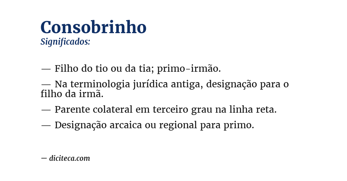 Significado de consobrinho