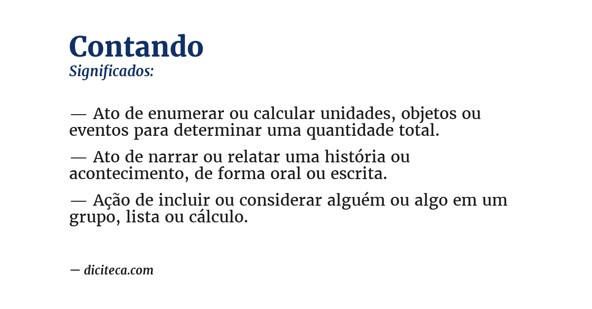 Significado de contando