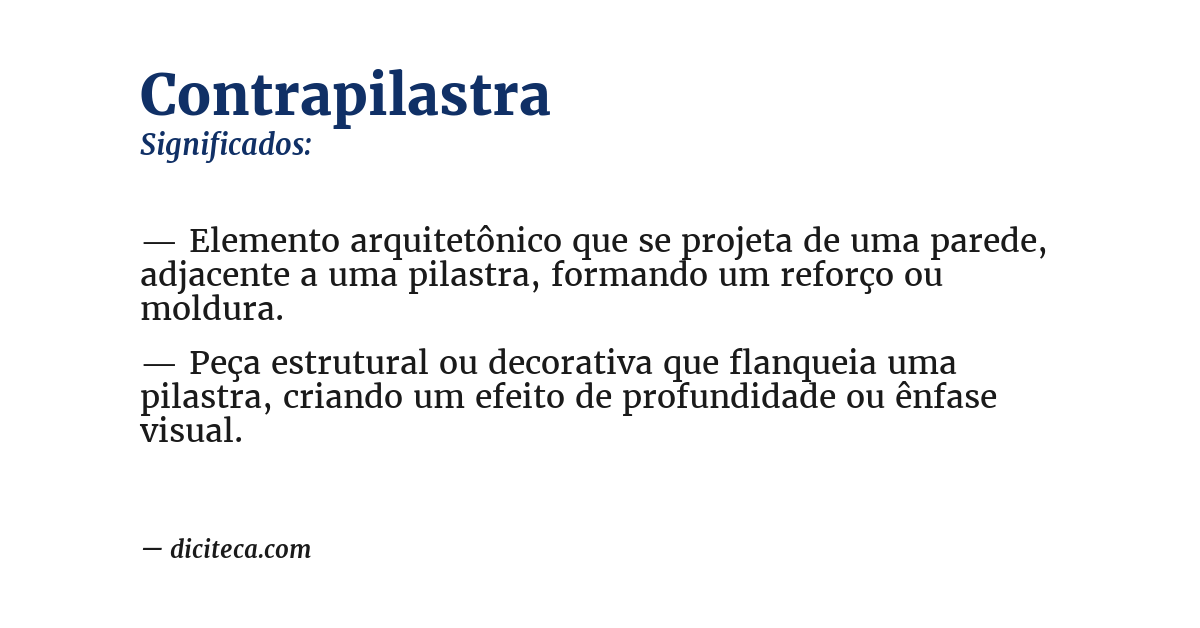 Significado de contrapilastra