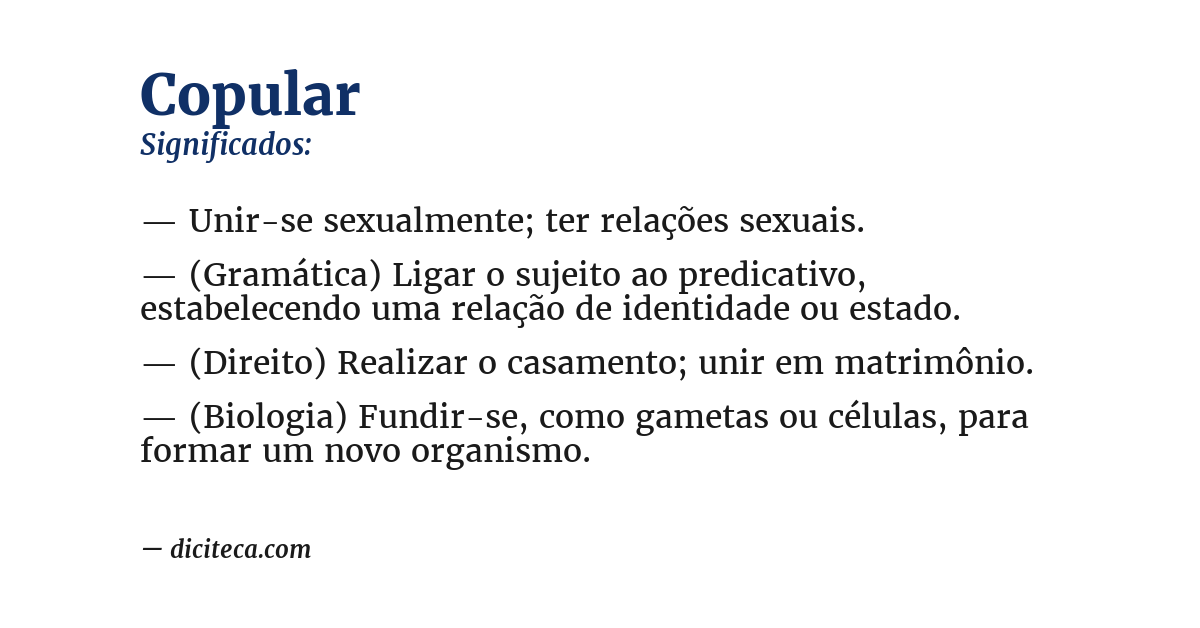 Significado de copular
