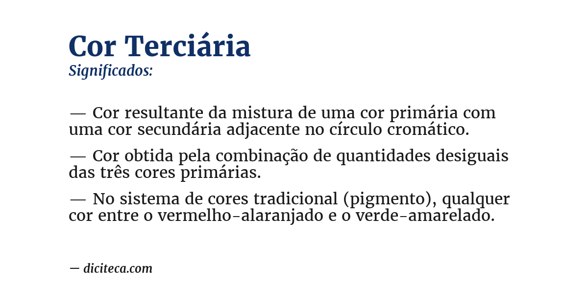 Significado de cor terciária