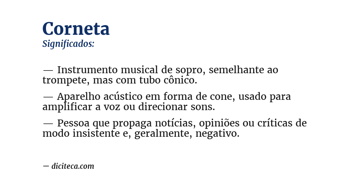 Significado de corneta