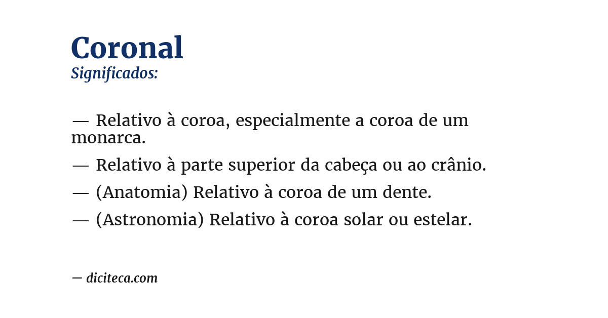 Significado de coronal