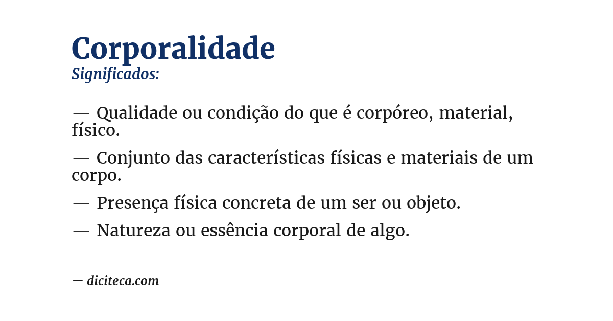 Significado de corporalidade