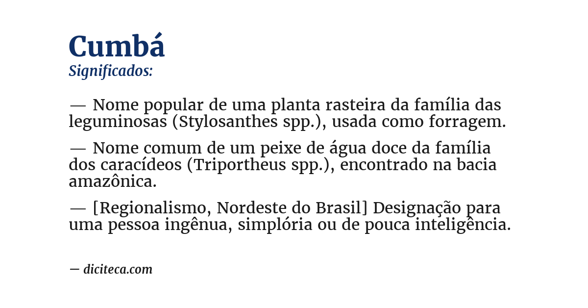 Significado de cumbá
