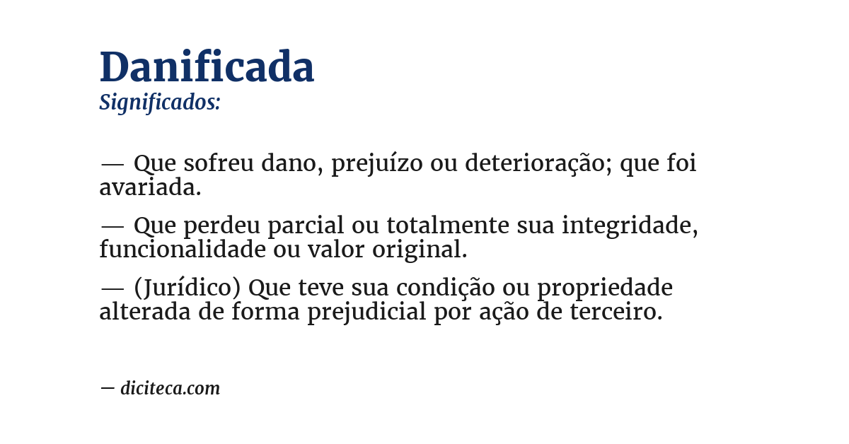 Significado de danificada