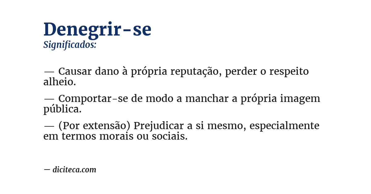 Significado de denegrir-se
