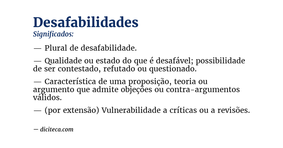 Significado de desafabilidades
