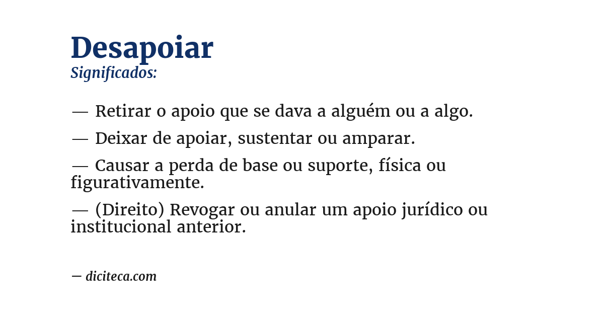 Significado de desapoiar