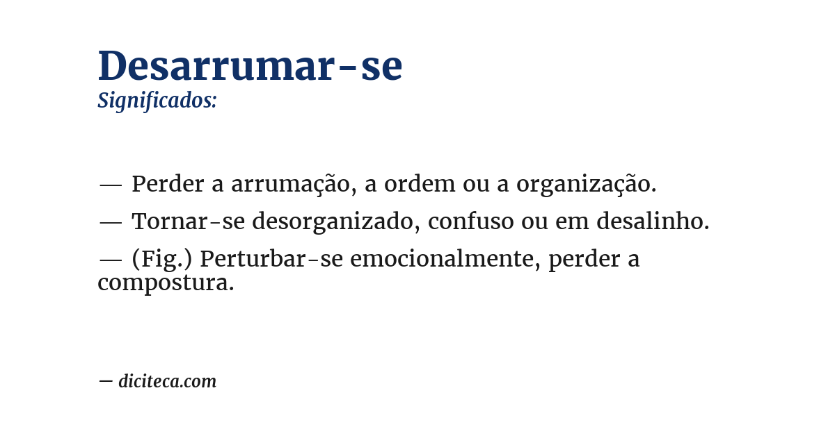 Significado de desarrumar-se