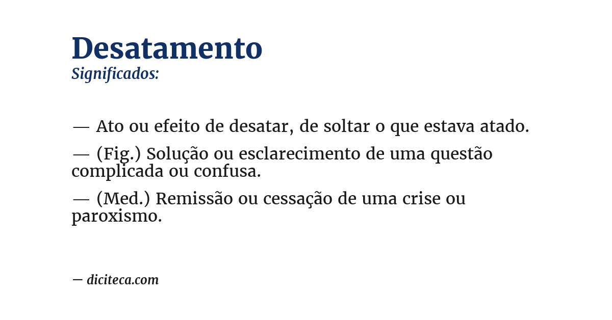 Significado de desatamento